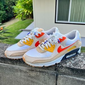 Nike Air Max Sneakers - White, Orange, Yellow